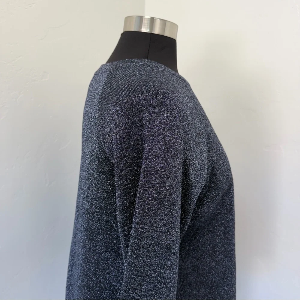 J. Crew Sparkle Navy & Black Crew Neck Sweater Size M